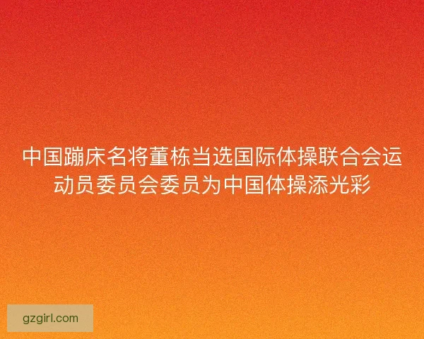中国蹦床名将董栋当选国际体操联合会运动员委员会委员为中国体操添光彩