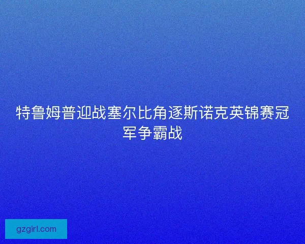 特鲁姆普迎战塞尔比角逐斯诺克英锦赛冠军争霸战